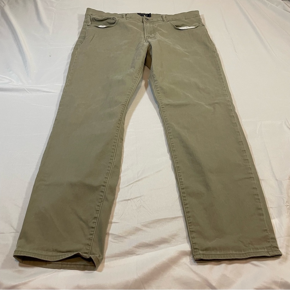 Lucky Brand 121 Heritage Slim Pants Mens‎ 38x32 Olive Khaki Green Chino Stretch
